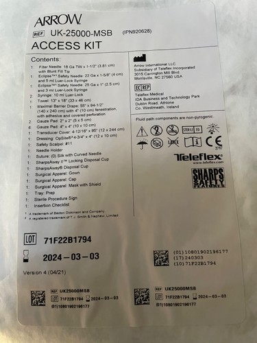Arrow medical access kit - access,